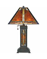 Quoizel Three Light Table Lamp San Gabriel in Valiant Bronze