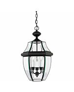 Quoizel Newbury 3 Light 13 Inch Outdoor Hanging Light in Mystic Black