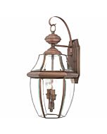 Quoizel Newbury 2 Light 11 Inch Outdoor Wall Lantern in Aged Copper