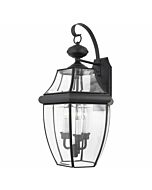 Quoizel Newbury 3 Light 12 Inch Outdoor Wall Lantern in Mystic Black