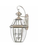 Quoizel Newbury 3 Light 12 Inch Outdoor Wall Lantern in Pewter