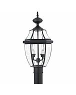 Quoizel Newbury 2 Light 11 Inch Outdoor Post Light in Mystic Black