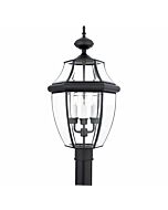 Quoizel Newbury 3 Light 13 Inch Outdoor Post Light in Mystic Black