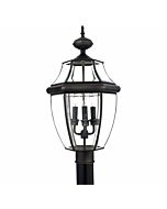 Quoizel Newbury 3 Light 13 Inch Outdoor Post Light in Medici Bronze