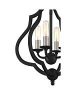 Quoizel O'Keefe 4 Light 15 Inch Quatrefoil Ceiling Light in Matte Black