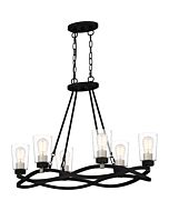 Quoizel Six Light Island Chandelier Overlook in Earth Black