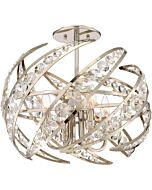 Quoizel Four Light SemiFlush Mount Crescent in Polished Nickel