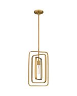 Quoizel One Light Mini Pendant Dupree in Brushed Weathered Brass