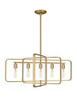 Quoizel Five Light Island Chandelier Dupree in Brushed Weathered Brass