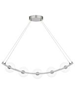 Enzo 5-Light Linear Chandelier in Brushed Nickel