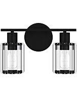 Isla 2-Light Bathroom Vanity Light in Matte Black