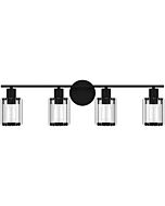 Isla 4-Light Bathroom Vanity Light in Matte Black