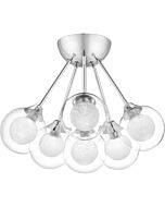 Quoizel Six Light Semi Flush Mount Spellbound in Polished Chrome