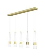 Zia LED Linear Chandelier in Satin Gold