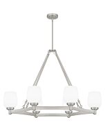 Quoizel Six Light Linear Chandelier Penning in Brushed Nickel