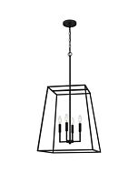 Quoizel Four Light Pendant Prescott in Matte Black