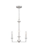 Quoizel Three Light Chandelier Prescott in Brushed Nickel