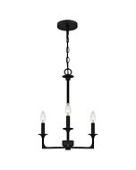 Quoizel Three Light Chandelier Prescott in Matte Black