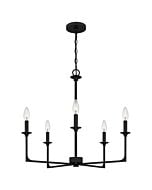 Quoizel Five Light Chandelier Prescott in Matte Black