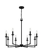 Quoizel Eight Light Chandelier Prescott in Matte Black