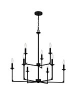 Quoizel Nine Light Chandelier Prescott in Matte Black