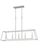 Quoizel Five Light Island Chandelier Prescott in Brushed Nickel