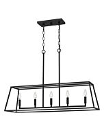 Quoizel Five Light Island Chandelier Prescott in Matte Black