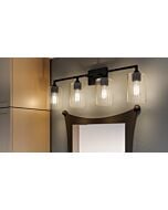 Prescott 4-Light Bathroom Vanity Light in Matte Black