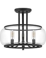 Quoizel Pruitt 3 Light 14 Inch Ceiling Light in Matte Black