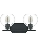 Quoizel Pruitt 2 Light 17 Inch Bathroom Vanity Light in Matte Black