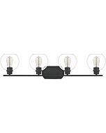 Quoizel Pruitt 4 Light 36 Inch Bathroom Vanity Light in Matte Black