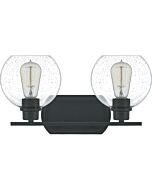 Quoizel Pruitt 2 Light 17 Inch Bathroom Vanity Light in Matte Black