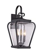 Quoizel Province 3 Light 10 Inch Outdoor Wall Light in Mystic Black