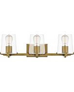 Perry 3-Light Bathroom Vanity Light in Weathered Brass