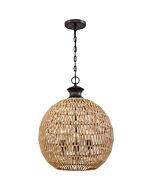 Quoizel Three Light Pendant Casablanca in Palladian Bronze