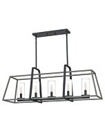 Quoizel Five Light Linear Chandelier Lincoln in Distressed Iron