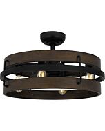 Quoizel Four Light Fandelier Quoizel Fandelier in Matte Black