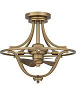 Quoizel Four Light Fandelier Quoizel Fandelier in Weathered Brass