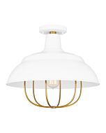 Darmody 1-Light Semi-Flush Mount in White