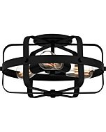 Quoizel Flush Mount 3-Light Flush Mount in Matte Black