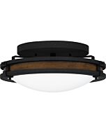 Quoizel Three Light Flush Mount Quoizel Flush Mount in Natural Iron