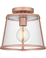 Quoizel Flush Mount 1-Light Semi-Flush Mount in Matte Rose Gold