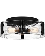 Quoizel Three Light Flush Mount Quoizel Flush Mount in Matte Black