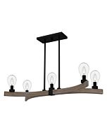 Ojai 5-Light Linear Chandelier in Matte Black