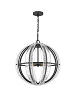 Quoizel Dre 4 Light 22 Inch Pendant Light in Matte Black