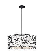 Quoizel Four Light Pendant Newcastle in Matte Black