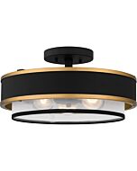 Quoizel Three Light Semi Flush Mount Quoizel SemiFlush Mount in Earth Black