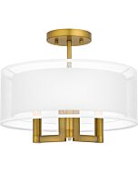 Quoizel Three Light Semi Flush Mount Quoizel SemiFlush Mount in Aged Brass