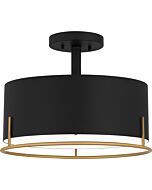 Quoizel Three Light Semi Flush Mount Quoizel SemiFlush Mount in Matte Black