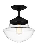 Quoizel Semi-Flush Mount 1-Light Semi-Flush Mount in Matte Black